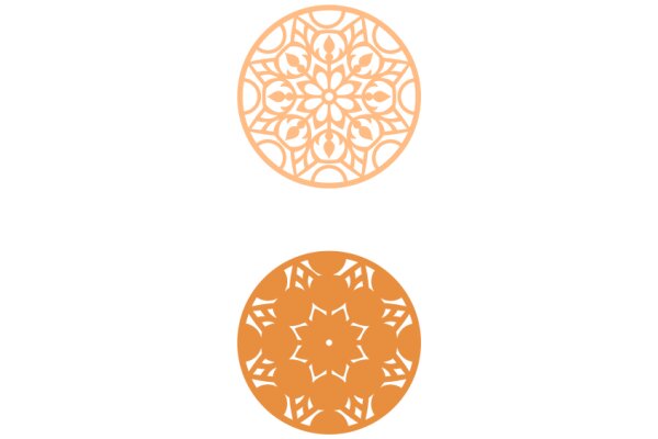 Two Beautiful Patterns: An Orange Flower and a Peach Mandala