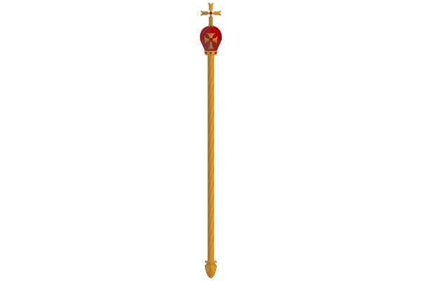 A Tall, Gold-Capped Pole with a Red Cross at the Top