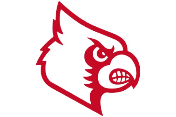 Vivid Red and White Logo of a Fierce Bird