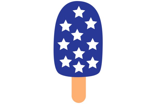 Stylish Blue Star-Topped Ice Cream Cone