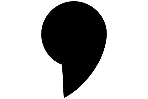 A Solid Black Punctuation Mark on a White Background