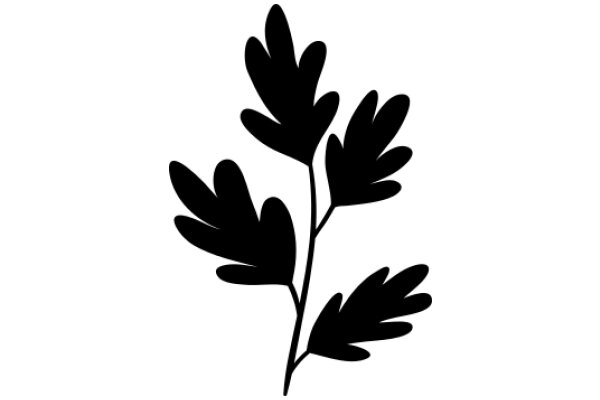 Simplistic Black Silhouette of a Plant