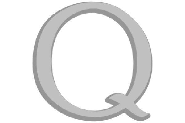 Simplistic Gray Letter 'Q' on a White Background