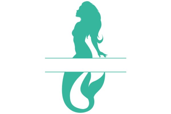 Stylized Mermaid Silhouette on a White Background