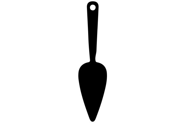 A Simple Black Shovel on a White Background