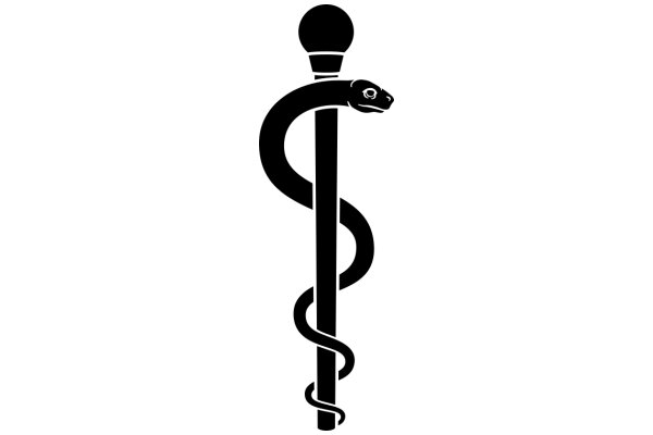 Stylized Logo of a Snake and Microphone on a Pole