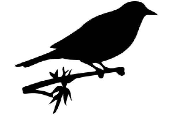 Silhouette of a Bird Perched on a Branch