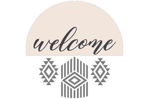 Welcome Sign with Geometric Patterns