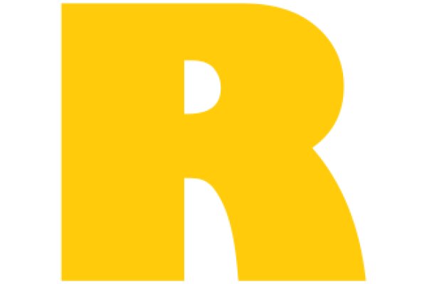 A Solid Yellow R on a White Background