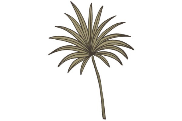 A Single, Stylized Palm Frond