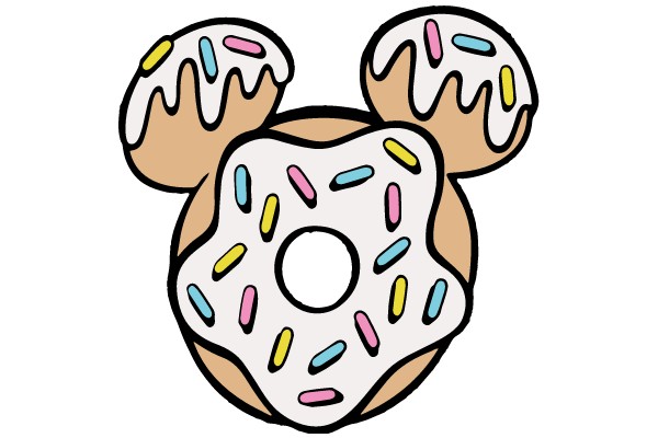 Whimsical Donut Illustration with Mickey Mouse Ears