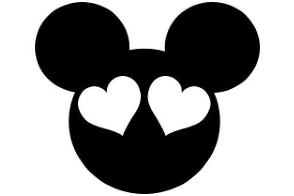 Silhouette of Mickey Mouse with Heart Ears