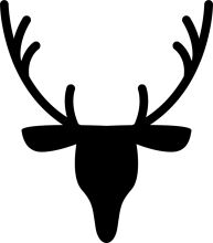 Stylized Black and White Deer Head Icon