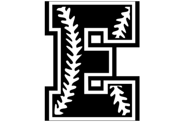 Stylized Letter 'E' with a Tree Branch Design