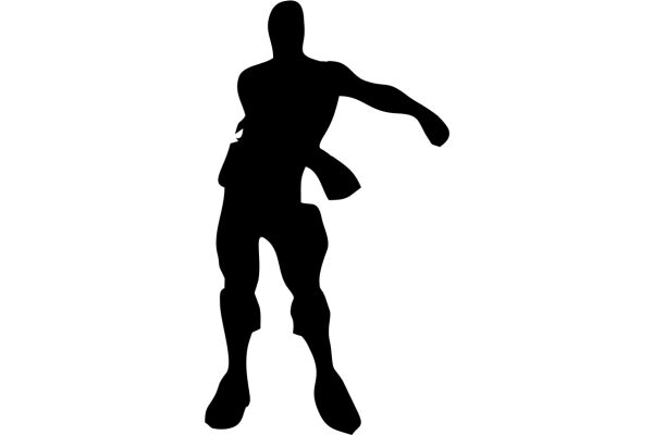 Silhouette of a Humanoid Figure with a Punching Motion