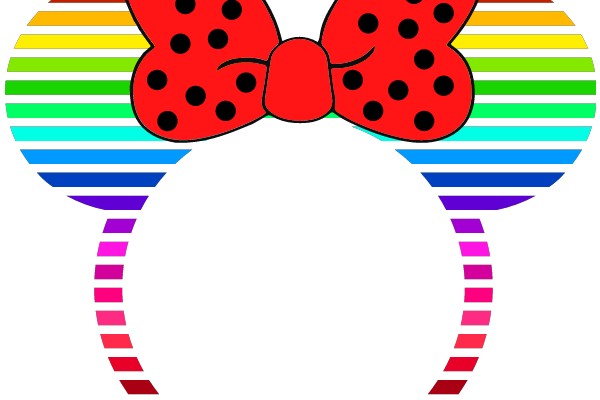 Vibrant Rainbow Heart with a Cartoon Ladybug