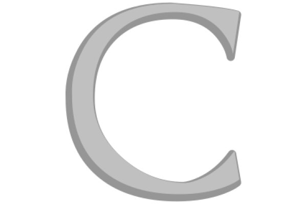 Simplistic Gray Letter 'C' on a White Background