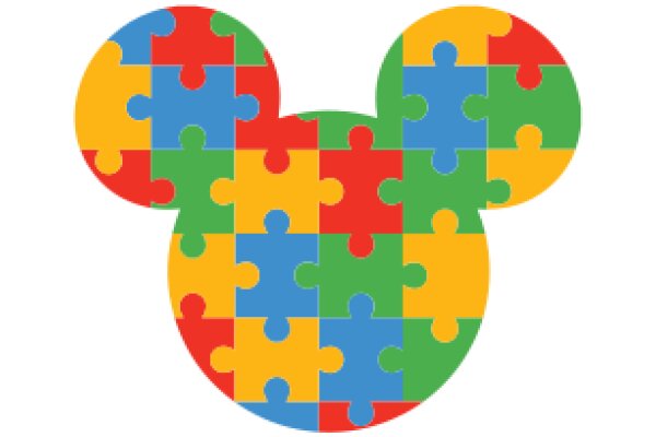 Vibrant Puzzle Piece Mickey Mouse Logo