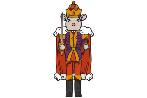 A Whimsical Illustration of a Mouse King, Complete with Crown and Scepter