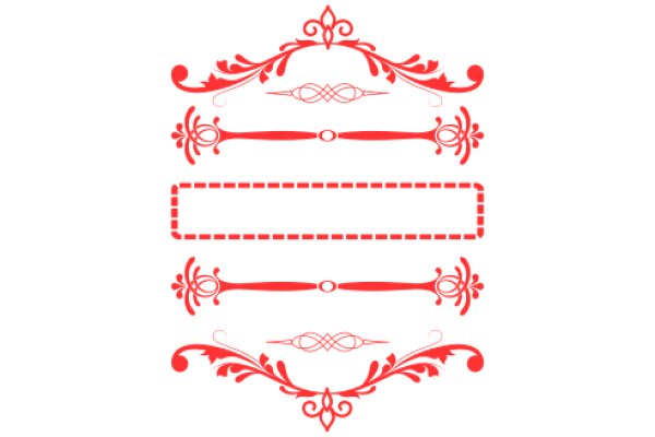 Elegant Red Decorative Designs on White Background