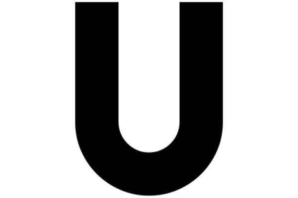 Simplicity in Design: A Black 'U' on a White Background