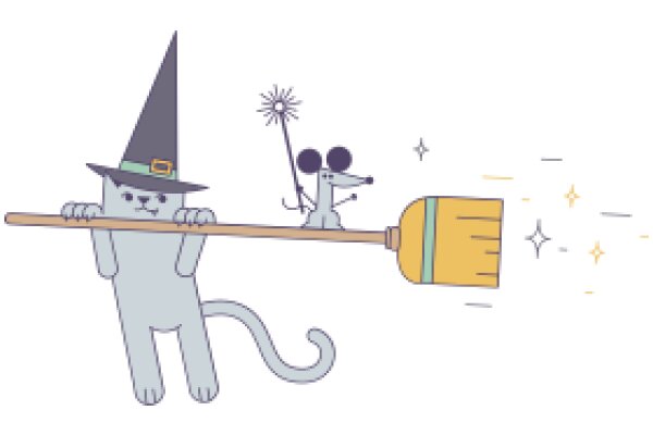 A Magical Halloween Adventure: A Cat, a Mouse, and a Broomstick