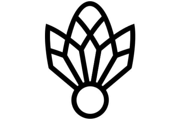 Stylized Flower Symbol with a Circle in the Center