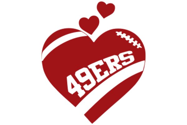 49ers Football Logo with Heart Design