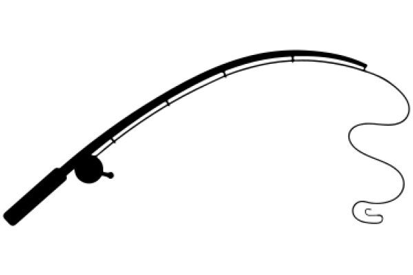 Simplistic Line Art of a Fishing Pole