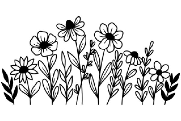 Floral Illustration: A Collection of Flowers and Plants