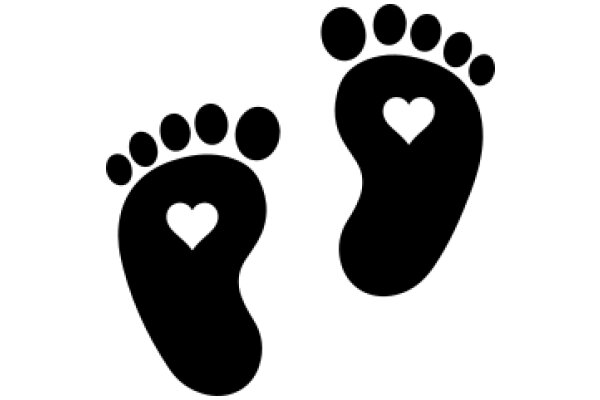 Simplistic Footprint Designs with Heart Symbols