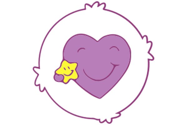 A Purple Heart with a Yellow Star, Embracing Love and Joy