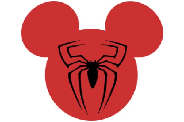 Vibrant Red Mickey Mouse Ears with Spider Silhouette