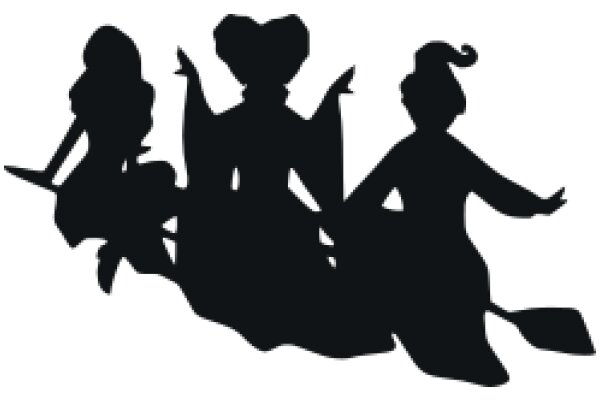 Silhouette of Three Women in a Fantasy Setting