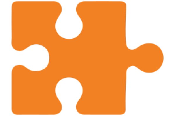 Orange Puzzle Piece on White Background