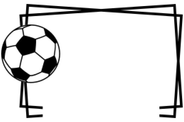 A Simple Line Drawing of a Soccer Ball and Goal Post