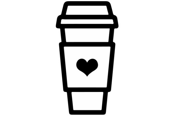 A Simple Icon of a Coffee Cup with a Heart Inside