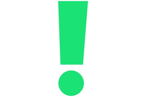 Vibrant Green Sign with Exclamation Mark