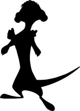 Silhouette of a Playful Cartoon Dinosaur