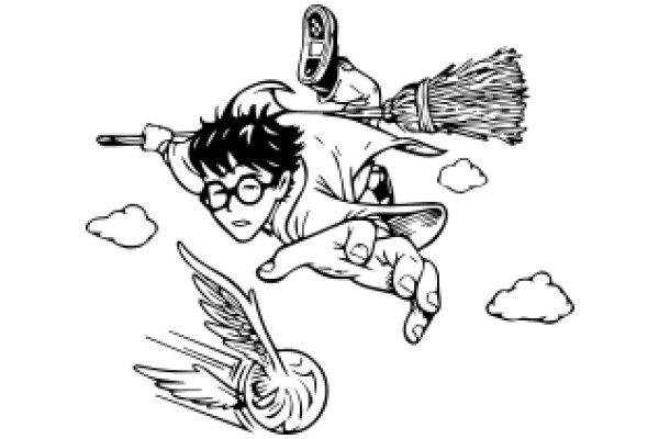 A Whimsical Adventure: The Boy, the Broom, and the Bird