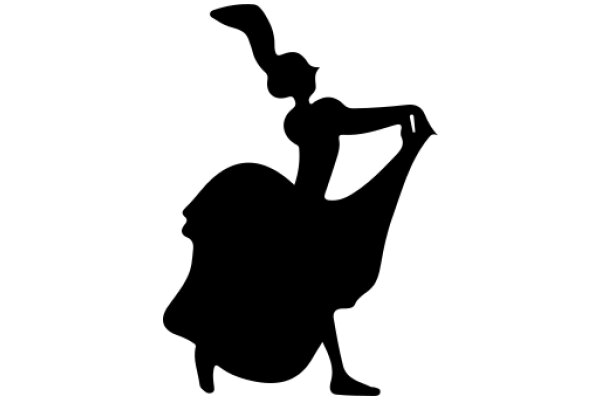 Silhouette of a Ballerina in a White Background