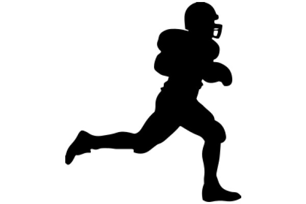 Silhouette of a Football Player in Motion