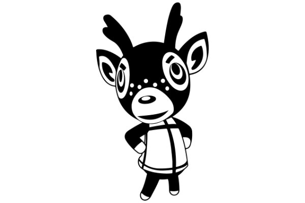 Stylish Cartoon Deer with a Jacket and Big Eyes