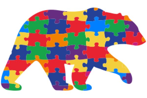 Vibrant Puzzle Bear: A Colorful Artwork