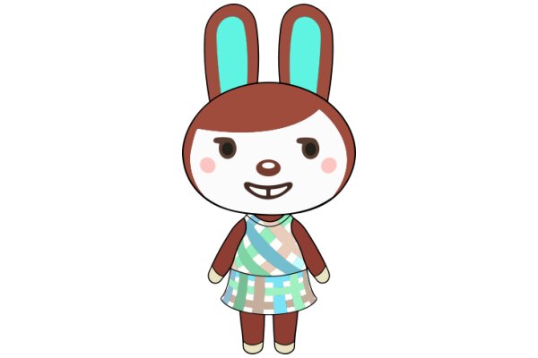 Adorable Cartoon Bunny in a Dress