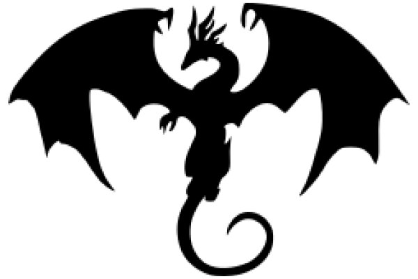 Stylized Black Dragon Silhouette