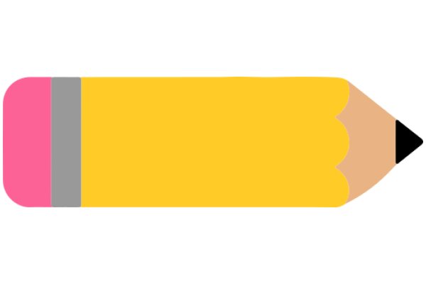 A Vibrant Pencil Icon with a Pink Eraser and Yellow Body