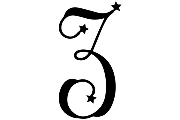 Stylized Letter 'G' with Star Accents