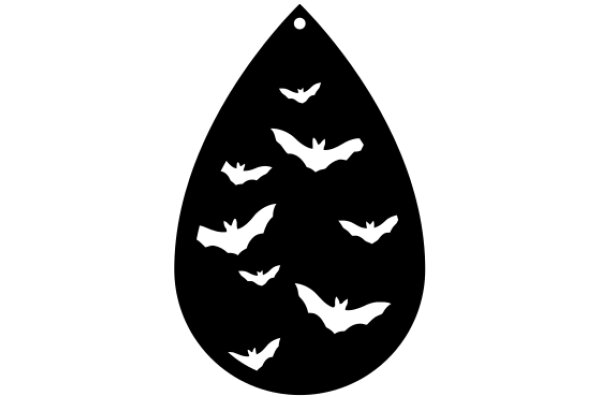 Silhouette of Bats on a Drop Shape