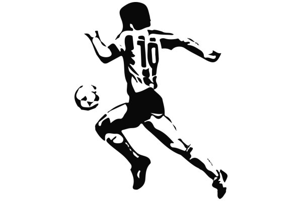 Silhouette of a Soccer Player in Action